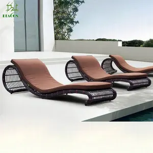 Cama ao ar livre, cama ao ar livre jardim piscina mobiliário praia rattan cama de sol espreguiçadeira cadeira