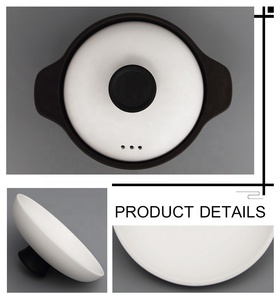 2.6L restaurante <span class=keywords><strong>cocina</strong></span> utensilios de <span class=keywords><strong>cocina</strong></span> negro esmalte olla con tapa blanca - Product Image 4