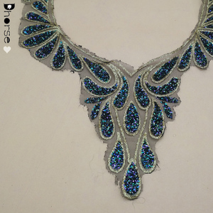 Apliques de Bordado a Máquina con Diseños Geométricos de Alta Calidad para Cuellos de Blusas y Saris - Product Image 2