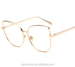 cheap popular clear lenses reading cat glasses,golden silver black frame , china made spectacles