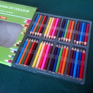 Matite da disegno colorate per bambini 12 matite di carta esagonali e rotonde ASTM certificate OEM 3.5 pollici matite di mezza lunghezza - Product Image 3