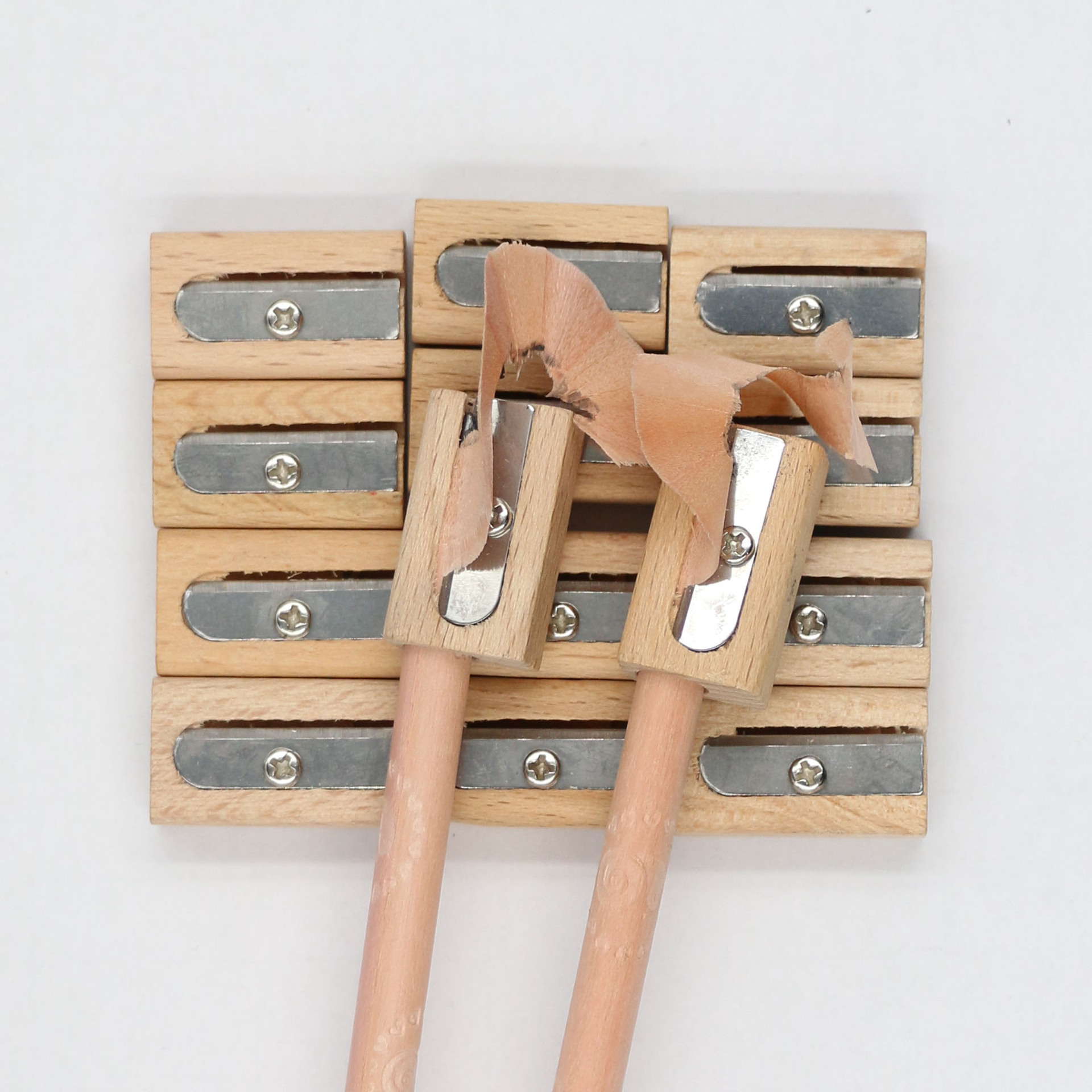 OEM Wooden Pencil Sharpener, Single Hole, Beech Wood, Eco-friendly