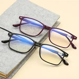 时尚廉价男士女士超轻阅读眼镜屈光度老花阅读器眼镜TR90方形老花眼镜