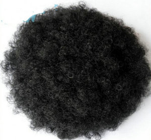 Carino crespo ricci coda di cavallo capelli pezzo, Nautral grande riccio crespo soffio dei capelli umani dei capelli afro panino 140g - Product Image 4