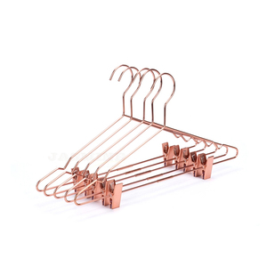 Factory direct sale wire rose gold metal hanger with clips