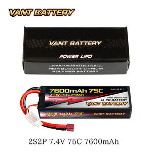 Lipo יצרן סיטונאי טוב איזון 7600 mAh 7.4 V 75C rc רכב <span class=keywords><strong>bettery</strong></span> חבילה עם T תקע - Product Image 5