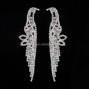 Pendientes colgantes de plata con diamantes de imitación <span class=keywords><strong>para</strong></span> mujer, aretes grandes, estilo moderno - Product Image 2