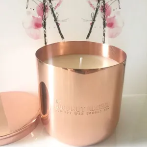 Natural Wax Color and Glass in Candle Shape Luxury Copper Candle