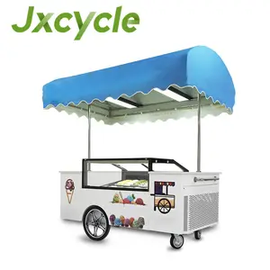 Mexican Beach Ice Cream Roll Food Push Cart Bike Tricycle With Freezer For Sale