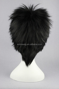 Haute qualité 35cm courte droite <span class=keywords><strong>Uchiha</strong></span> <span class=keywords><strong>Sasuke</strong></span> perruque noire Cosplay synthétique Anime Peluca perruques de cheveux résistants à la chaleur - Product Image 5