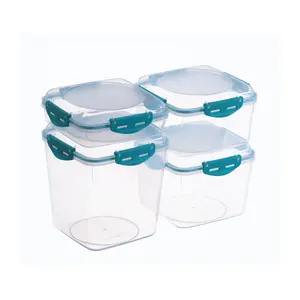 New Design 4 Pieces Different Size Plastic Airtight Storage Container With Lock Lids