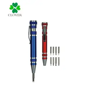 8 in 1 Multi function Pen Shaped Pocket Precision Mini Screwdriver set