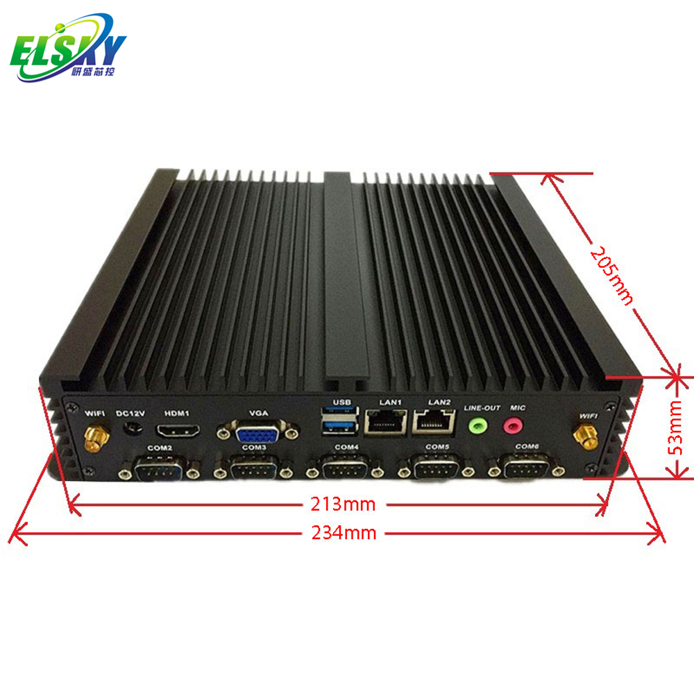 Ubuntu мини-ПК на базе Celeron 1037U поддерживает 6xRS232 и 8xusb с 1 lpt-порт (2 антенна Wi-Fi)