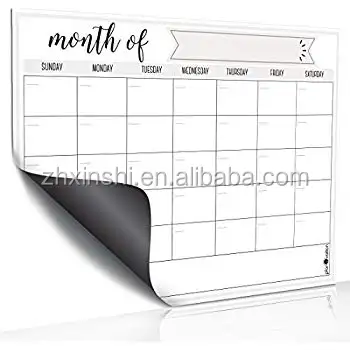 Factory Supplier Whiteboard Drawing Note Calendar Standing Sticker Fridge Magnet