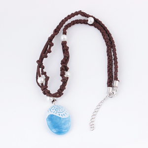 Kerstcadeau Moana Blauw Gekleurde Natuur Steen Handgemaakte Glow In The Dark Sieraden Ketting - Product Image 6