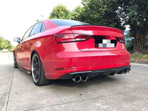 Diffusore Posteriore in Fibra di Carbonio <span class=keywords><strong>A3</strong></span> per <span class=keywords><strong>Audi</strong></span> <span class=keywords><strong>A3</strong></span> 8V Dynamic Sedan 4 Porte 2017 2018 2019 - Product Image 2