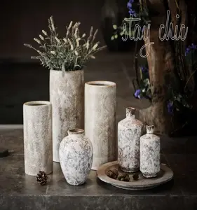 Jarrones de porcelana de cerámica de flores decorativas para el hogar, Chaozhou SANTAI Shabby Chic