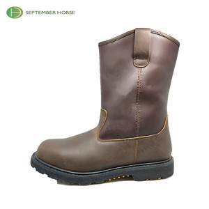 Wellington <strong>Boots</strong> Half Rubber Outsole Genuine Leather Safety <strong>Steel</strong> <strong>Toe</strong> <strong>for</strong> <strong>Women</strong> and Men - Product Image 2