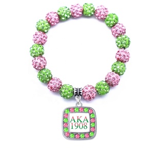 Fatti a mano di Perline Elastico Sorority Fraternità Lettere Greche SGRHO Segno Sigma Gamma Rho ZETA Clover <span class=keywords><strong>Bracciali</strong></span> - Product Image 4