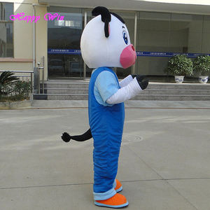 สะดวกสบายโรงงานขายตรงที่กำหนดเองจีนวัวสีขาวที่มีเสื้อผ้าสีฟ้ามิ่งขวัญตัวละครเครื่องแต่งกายสำหรับขาย - Product Image 5