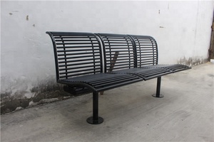 Bancs urbains en métal Gavin à trois places avec dossier Banc de jardin Chaise de rue Mobilier urbain - Product Image 6