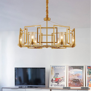 Candelabro de cristal LED E14 con marco de metal dorado y latón para decoración del hogar moderno para sala de estar - Product Image 2