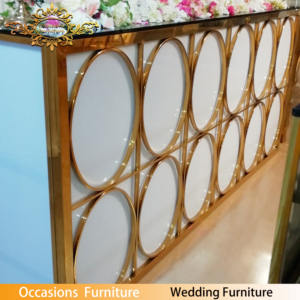 <span class=keywords><strong>Círculo</strong></span> O Forma Bar Mesa Rectángulo Bar Mostrador Buffet Mesa Color dorado Acrílico Blanco Tablero Ocasiones Muebles - Product Image 4