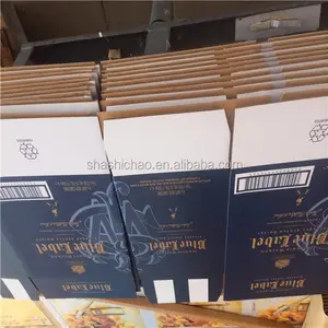 Caixa de vinho de papelão segurando 6 garrafas 75cl, caixa de vinho rolado de papel branco com punho de plástico