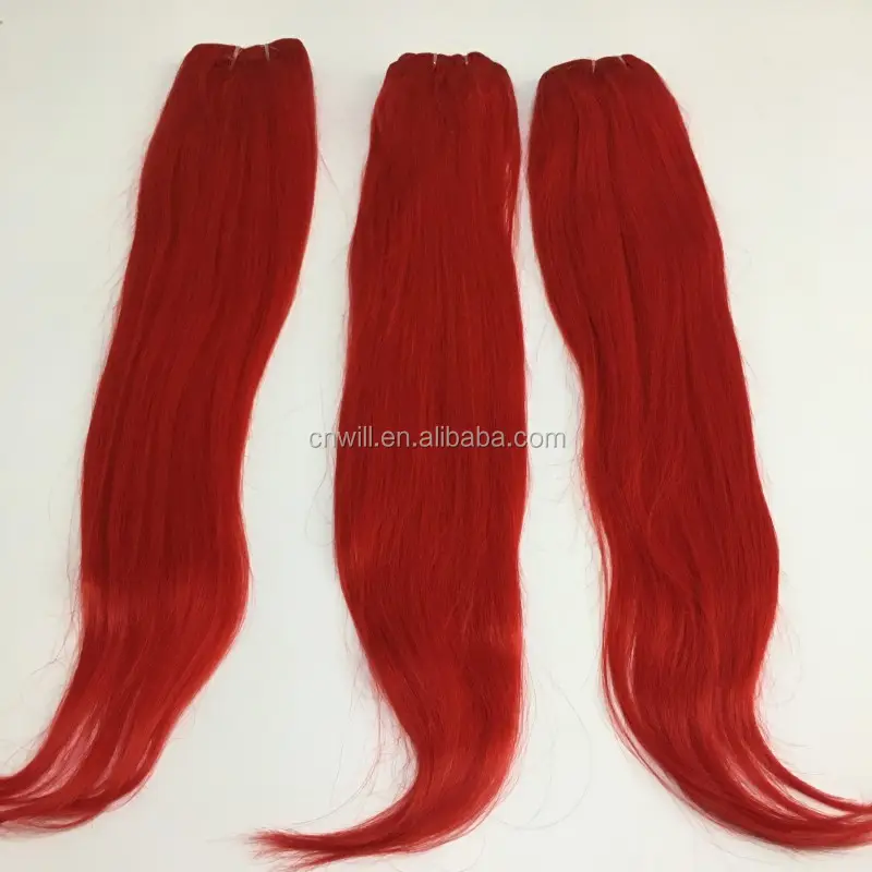 red brazilian hair weave Brazilian Hair Bundles Color Red Non-Remy Hair Extensions