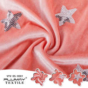 Shaoxing keqiao estrella lentejuelas bordado Corea tela de terciopelo para ropa de mujer - Product Image 3