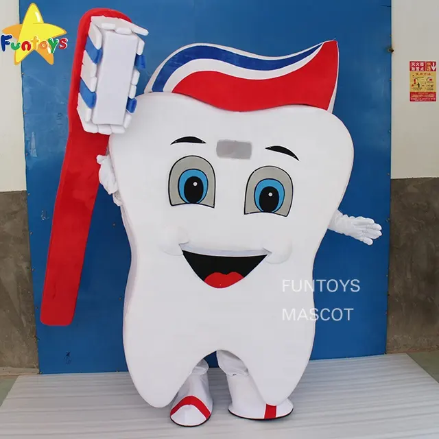Funtoys CE Yetişkin Diş Maskot Kostüm için diş Fırçası Ile Festivali Reklam