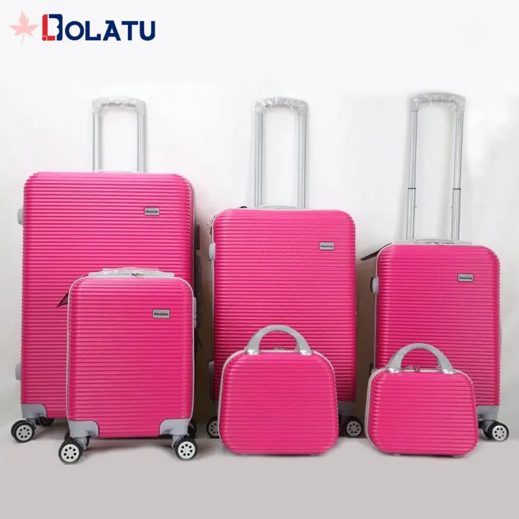 Kustom Label pribadi harga rendah 6-PCS-SET ABS bagasi Set koper dibawa ukuran troli untuk perjalanan