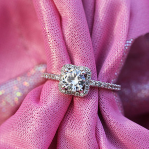 Nhẫn Mạ Vàng Trắng CAOSHI Thời Trang Cho Nữ, Nhẫn Đeo Tay Mạ Bạc Đính Đá Hình Vuông Đính Đá Lấp Lánh - Product Image 2