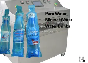 Small water filling and sealing machine for bottle shape bags