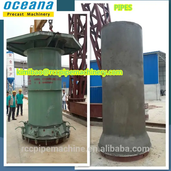 Vertical de hormigón tubería que hace la máquina, Diámetro 300 - 3000 mm, 2 - 3 metro rcc cemento tubería fabricante