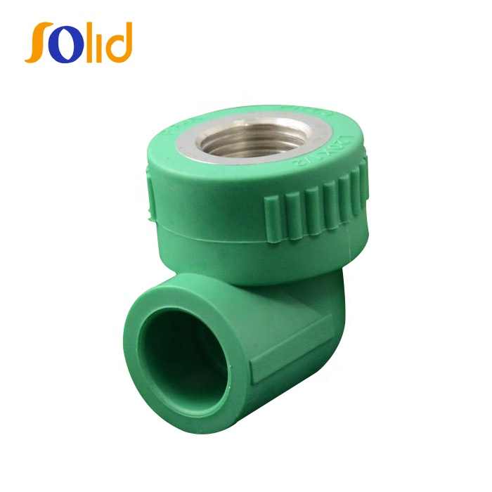 Plastic plumbing materials green ppr pipe 90-degree female elbow