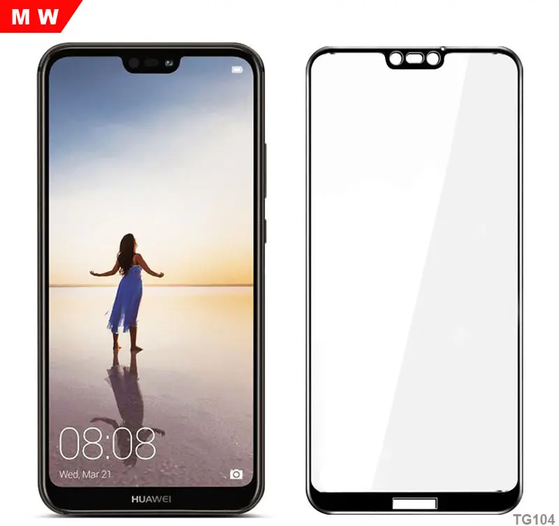 Full Cover Curved edge Carbon Fiber tempered glass for Huawei p20 p20pro p20lite screen protector
