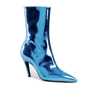 2018 Sıcak Satış Patent Deri Ayakkabı Bayanlar Fetiş Çizmeler Seksi Stiletto Patik Ayna Deri Yüksek Topuk Olgun Kadın yarım çizmeler - Product Image 1