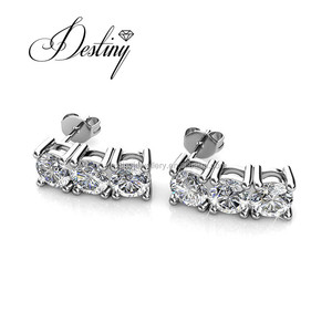 Collares y pendientes de moda Conjunto de joyería nupcial Daisini adornado con cristales de <span class=keywords><strong>Swarovski</strong></span> <span class=keywords><strong>Joyas</strong></span> chapadas en oro de 18 quilates <span class=keywords><strong>para</strong></span> mujer - Product Image 6