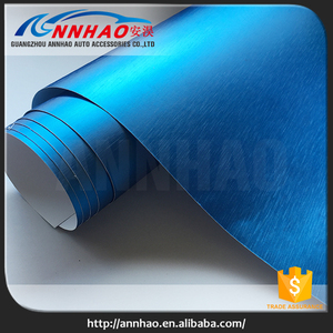 1.52*20 <span class=keywords><strong>M</strong></span> Brushed Metallic Blue Sky Vinile Foglio di Carta Da Imballaggio - Product Image 1