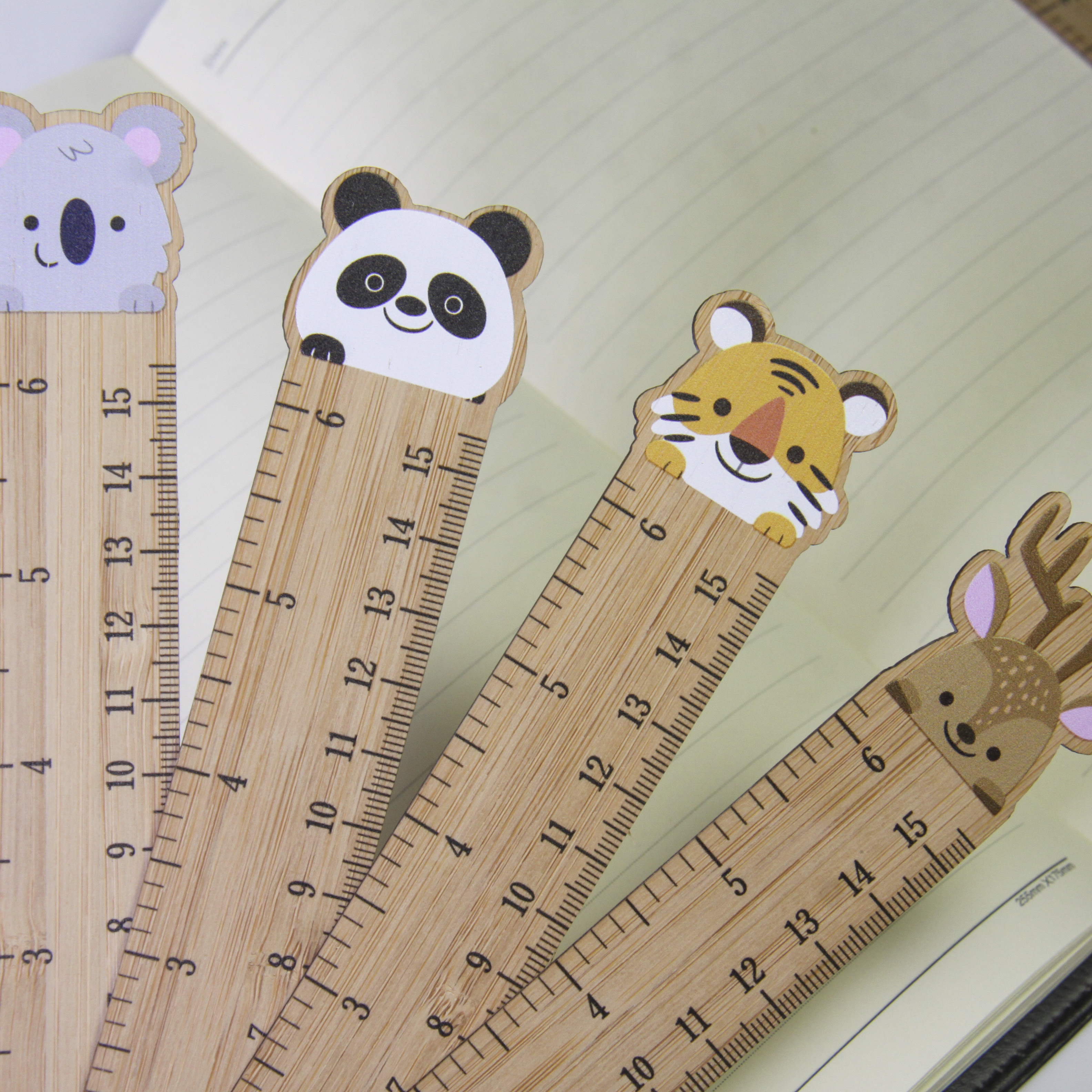 Милая деревянная прямая Линейка с животными