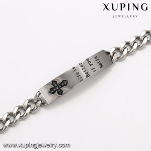 74767 Xuping en acier inoxydable bracelet de luxe avec l' écrit Life is better if you smile pour femme - Product Image 3