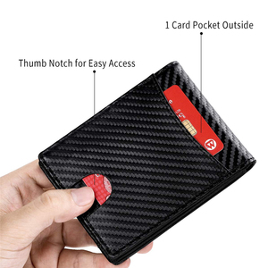 RFID <span class=keywords><strong>in</strong></span> fibra di carbonio <span class=keywords><strong>portafoglio</strong></span> Da <span class=keywords><strong>Uomo</strong></span> su misura <span class=keywords><strong>in</strong></span> <span class=keywords><strong>pelle</strong></span> a tre ante clip dei soldi del raccoglitore - Product Image 4