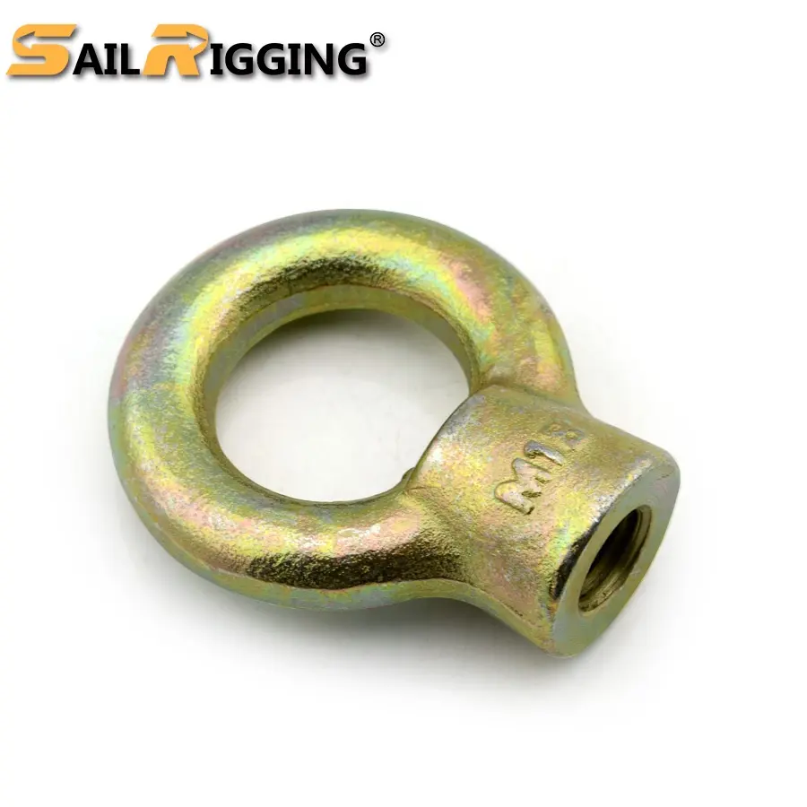 Yellow Colour Galvanized JIS 1169 Drop Forged Lifting Eye Nut Q235 Carton Steel Eye Bolt