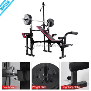 SJ-7850 Multi Home Gym Exercise Equipment Adjustable Weight Lifting Bench Squat Stand Weight Bench With Lat Bar