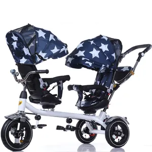 hot selling twin baby stroller 3 in 1 /best baby stroller for twins/twin kids tricycle