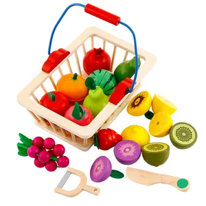 孩子们假装厨房玩具木制磁性切割水果16件套玩具