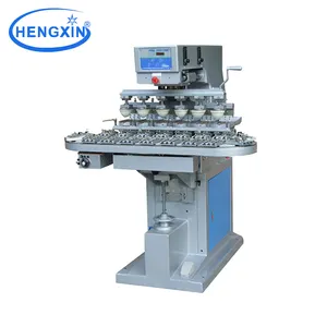 Professional 6 Color Open Ink Well Key Chain Printing Machine With Rotary Worktable For Water Cups/lighers/pens