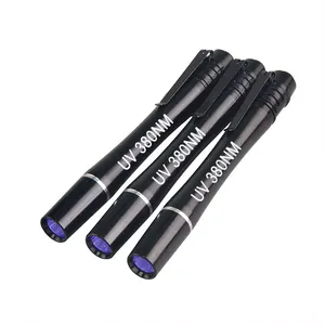 395nm 365nm 380nm UV 펜 라이트 손전등 통화 돈 탐지기 자외선 Penlight