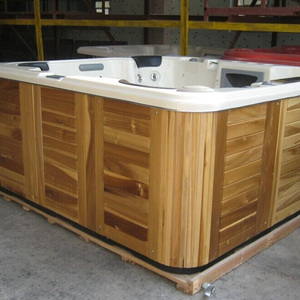 Balboa système et Aristech acrylique 5 personne teck bois jupe Spa baignoire bois - Product Image 1